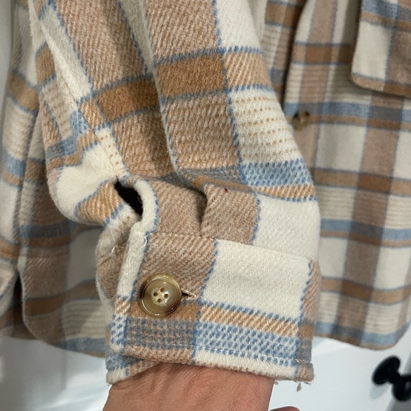 Pink Lily | Blue And Tan Plaid Shaket - Picture 3 of 8